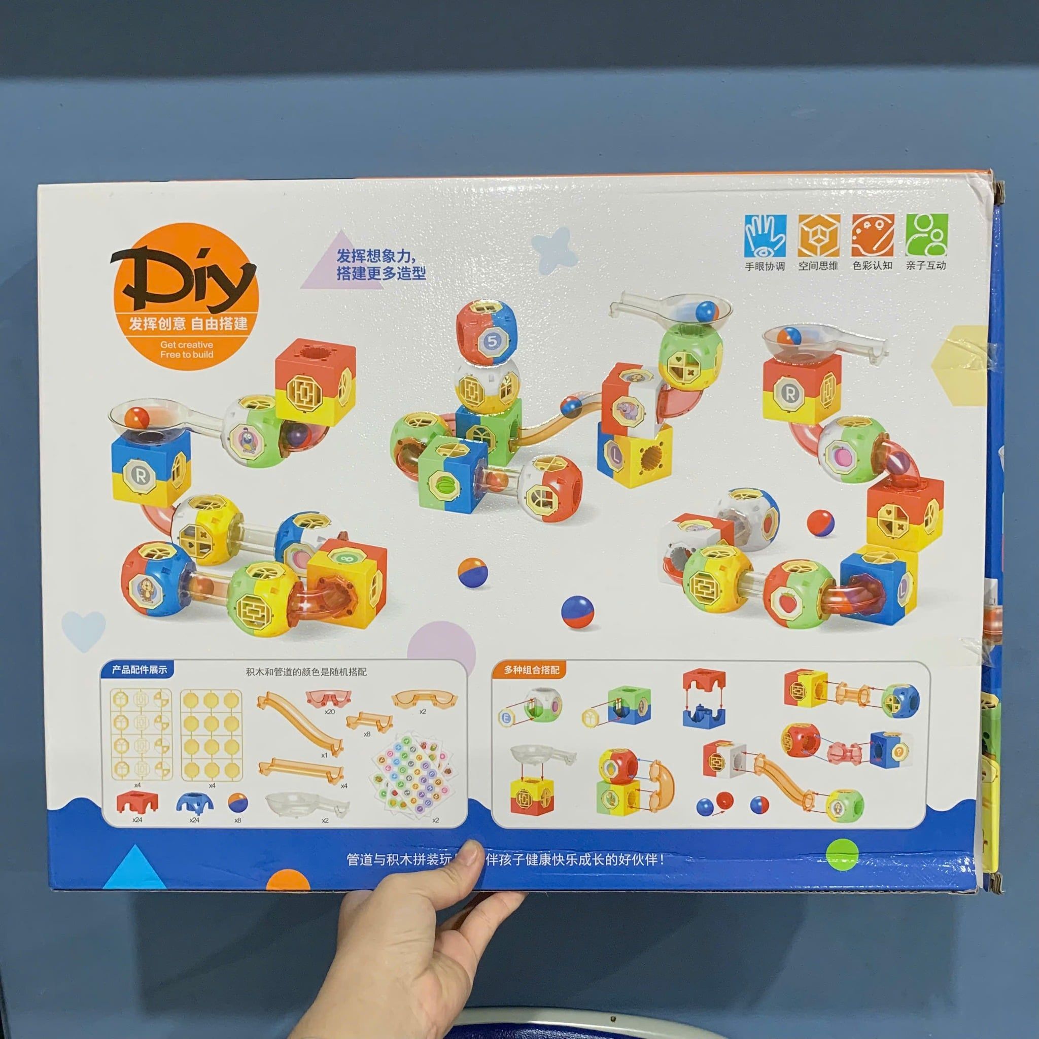  Đồ chơi giáo dục : Bộ xếp hình đường ống nam châm, phát triển tư duy sáng tạo cho bé, 191 chi tiết, 3ages+, No. AC0108 