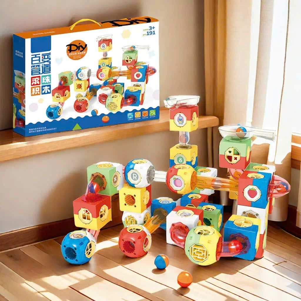  Đồ chơi giáo dục : Bộ xếp hình đường ống nam châm, phát triển tư duy sáng tạo cho bé, 191 chi tiết, 3ages+, No. AC0108 