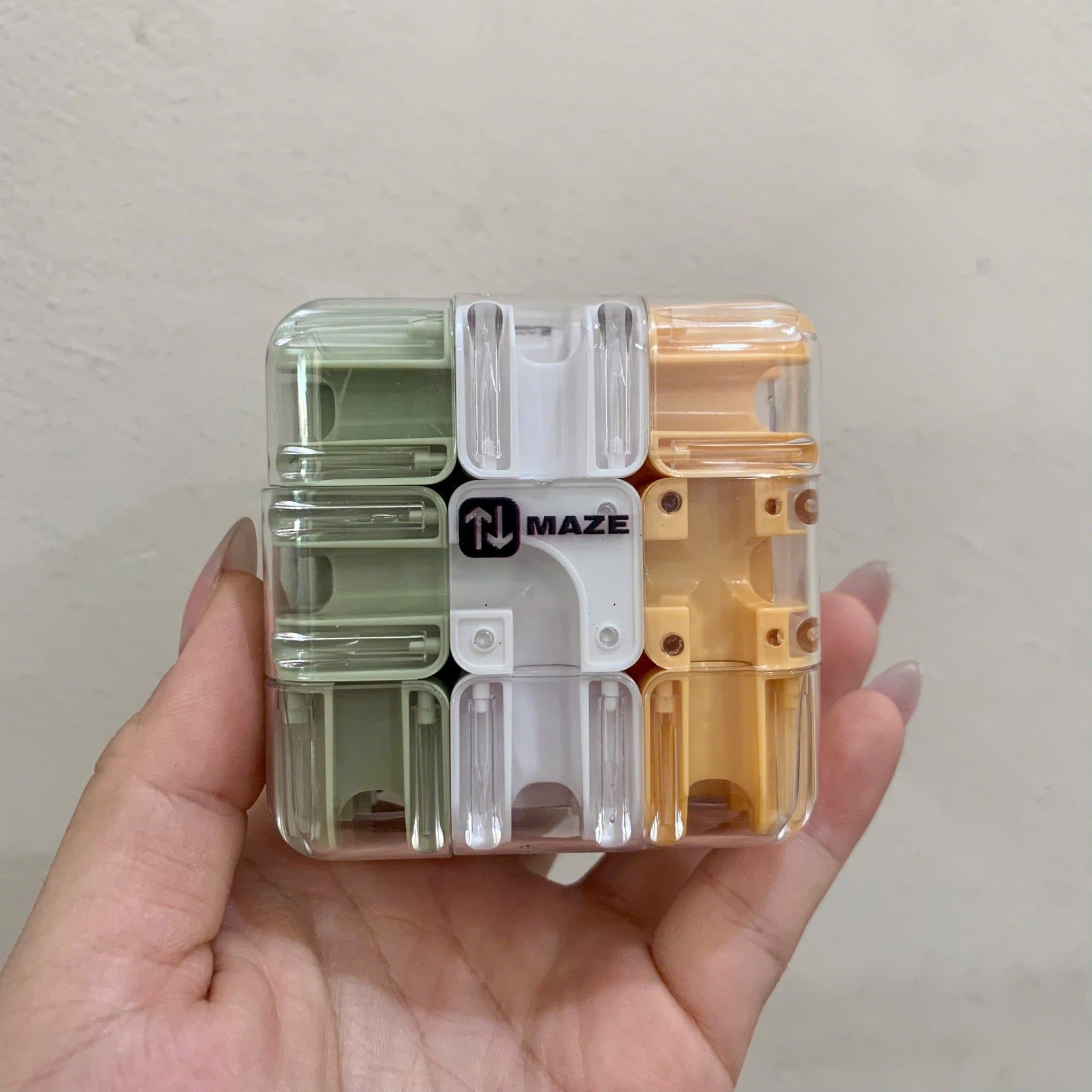  Đồ chơi trí tuệ : Khối Rubik 3D lăn bi trong suốt, giải đố mê cung giúp bé phát triển tư duy logic, 3ages, No. ME-309 