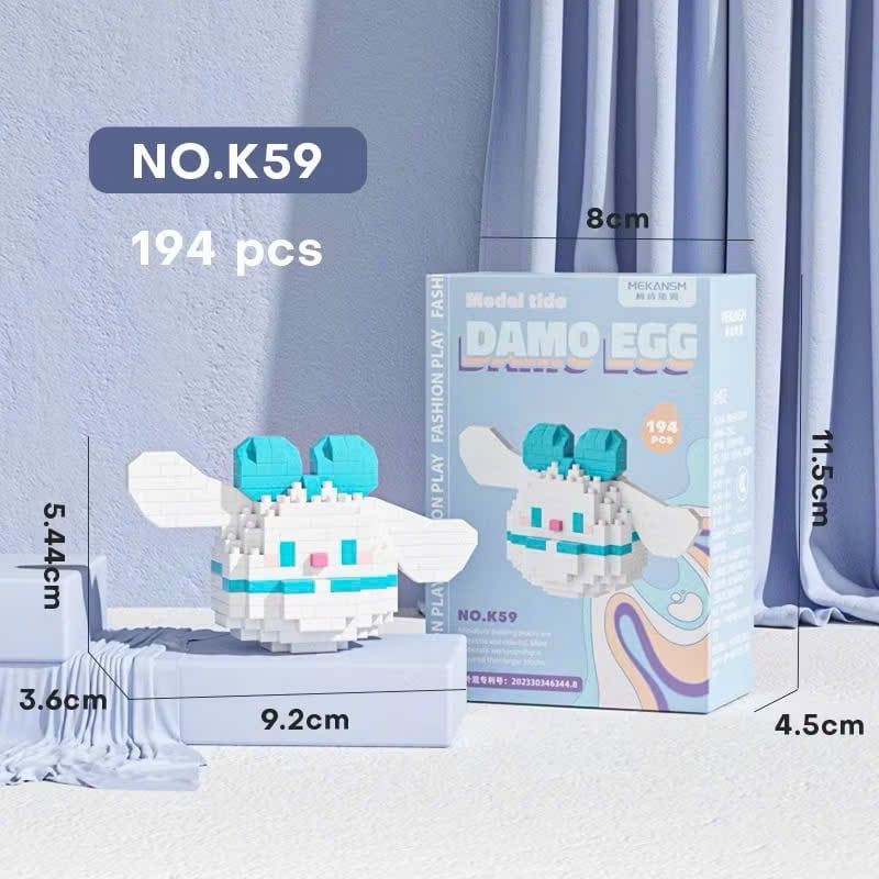  Đồ chơi lắp ráp : Bộ sưu tập mô hình Sanrio Damo Egg Mini Blocks, 6ages+, No. K59,60,61,62,64 