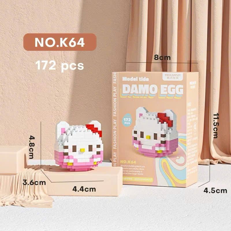  Đồ chơi lắp ráp : Bộ sưu tập mô hình Sanrio Damo Egg Mini Blocks, 6ages+, No. K59,60,61,62,64 