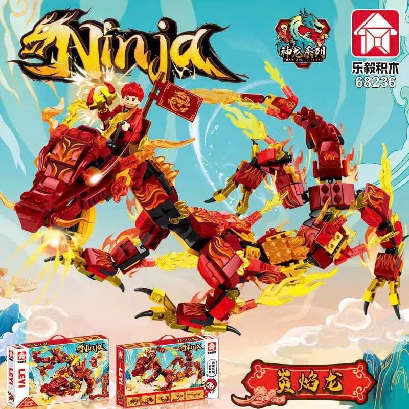  Đồ chơi lắp ráp : Bộ 4 mẫu lắp ráp Rồng biến hình, 6ages+, No. 68236, 68237, 68238, 68239 