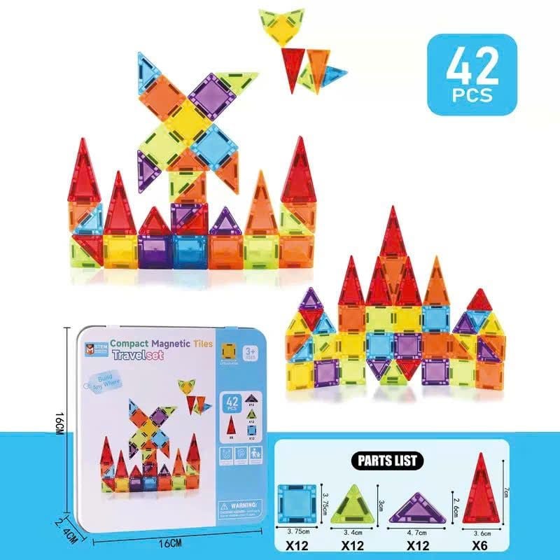  Đồ chơi giáo dục : Bộ xếp hình nam châm Magnetic Tiles – STEM sáng tạo, 36-42 chi tiết, 3ages+, No. A053,A054 