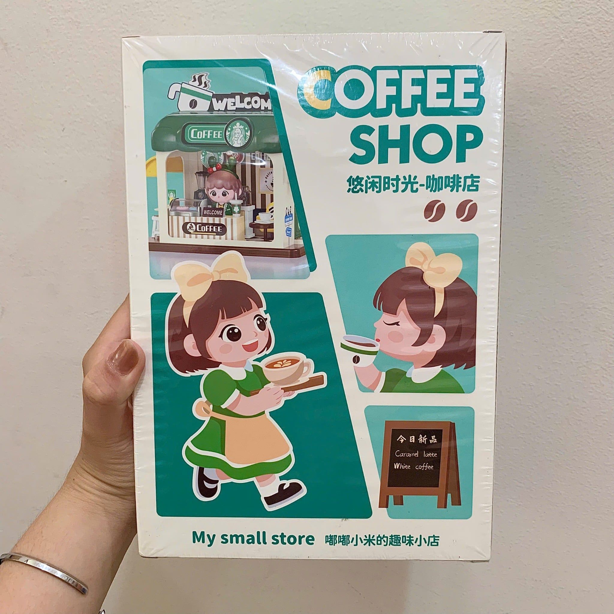  Đồ chơi lắp ráp : Bộ mô hình Cửa Hàng Mini – Coffee Shop / Book Shop (Có Đèn), đồ chơi nhập vai cho bé, 8ages+ No. 0421A, 0422A 