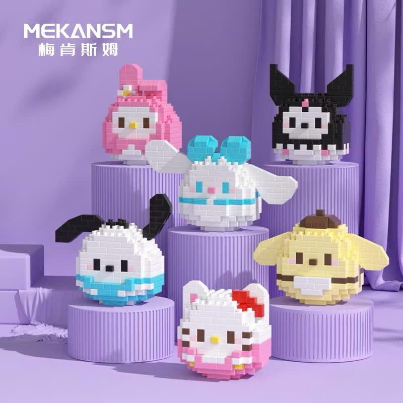  Đồ chơi lắp ráp : Bộ sưu tập mô hình Sanrio Damo Egg Mini Blocks, 6ages+, No. K59,60,61,62,64 
