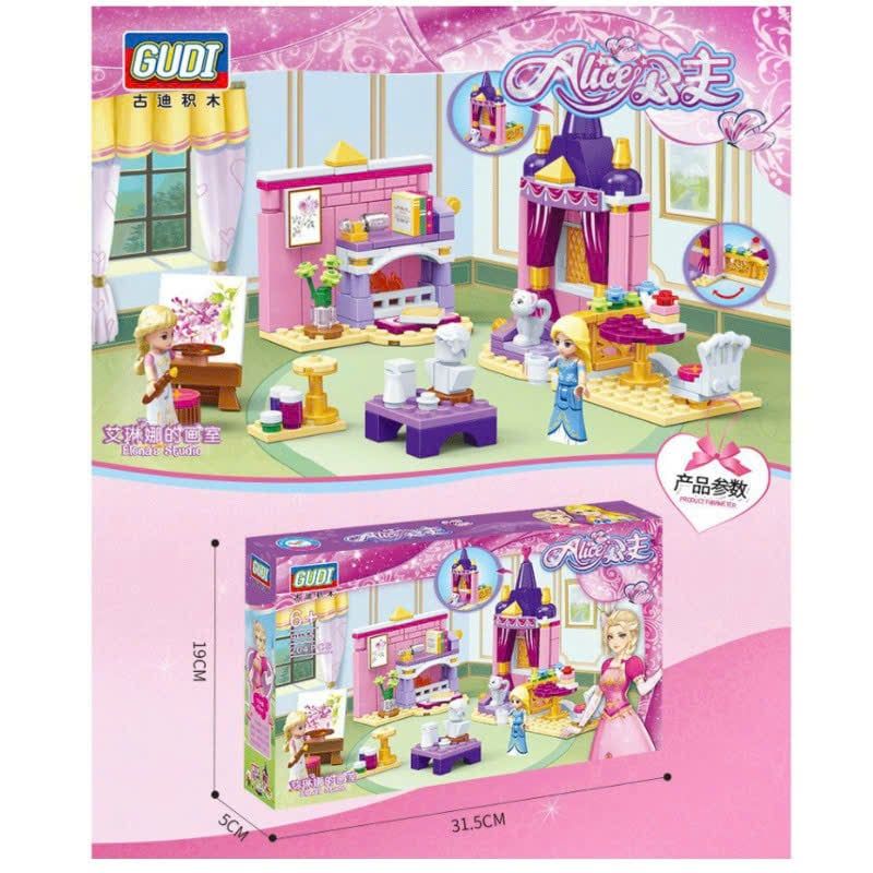  Đồ chơi lắp ráp : Bộ xếp hình GUDI – Chủ đề Công Chúa, 6ages+, No. 9011, 9015 