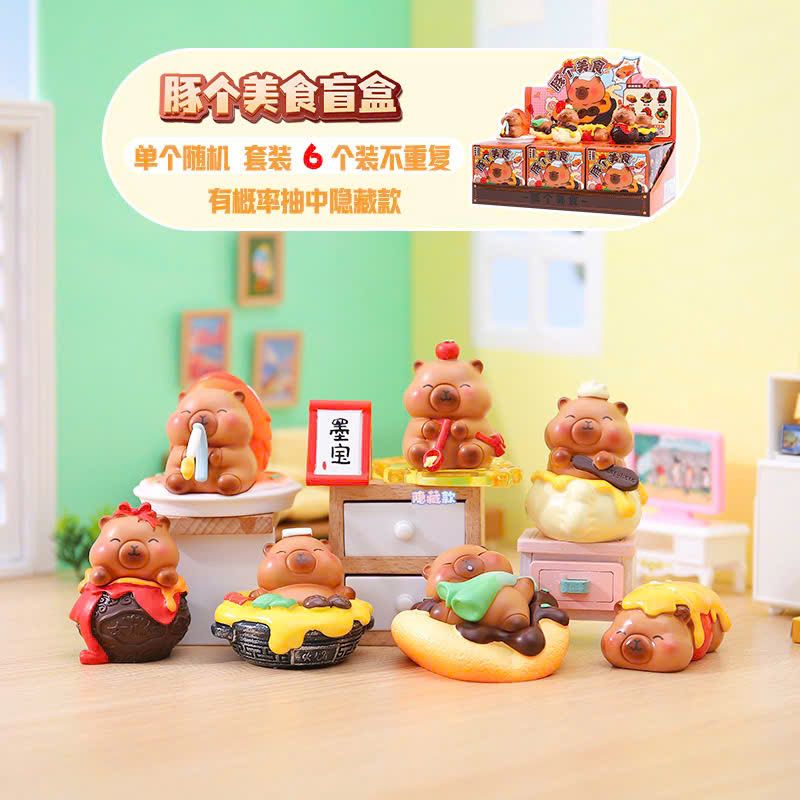  BLINDBOX CAPYBARA : Mô hình Capybara và những món ăn ngon, 15ages+, No. BB3053 