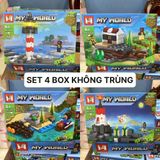  Đồ chơi lắp ráp : Bộ sưu tập nhiều mẫu Minecraft sáng tạo, 3ages, No. MG661, MG805, MG1252, MG1133, MG1351 