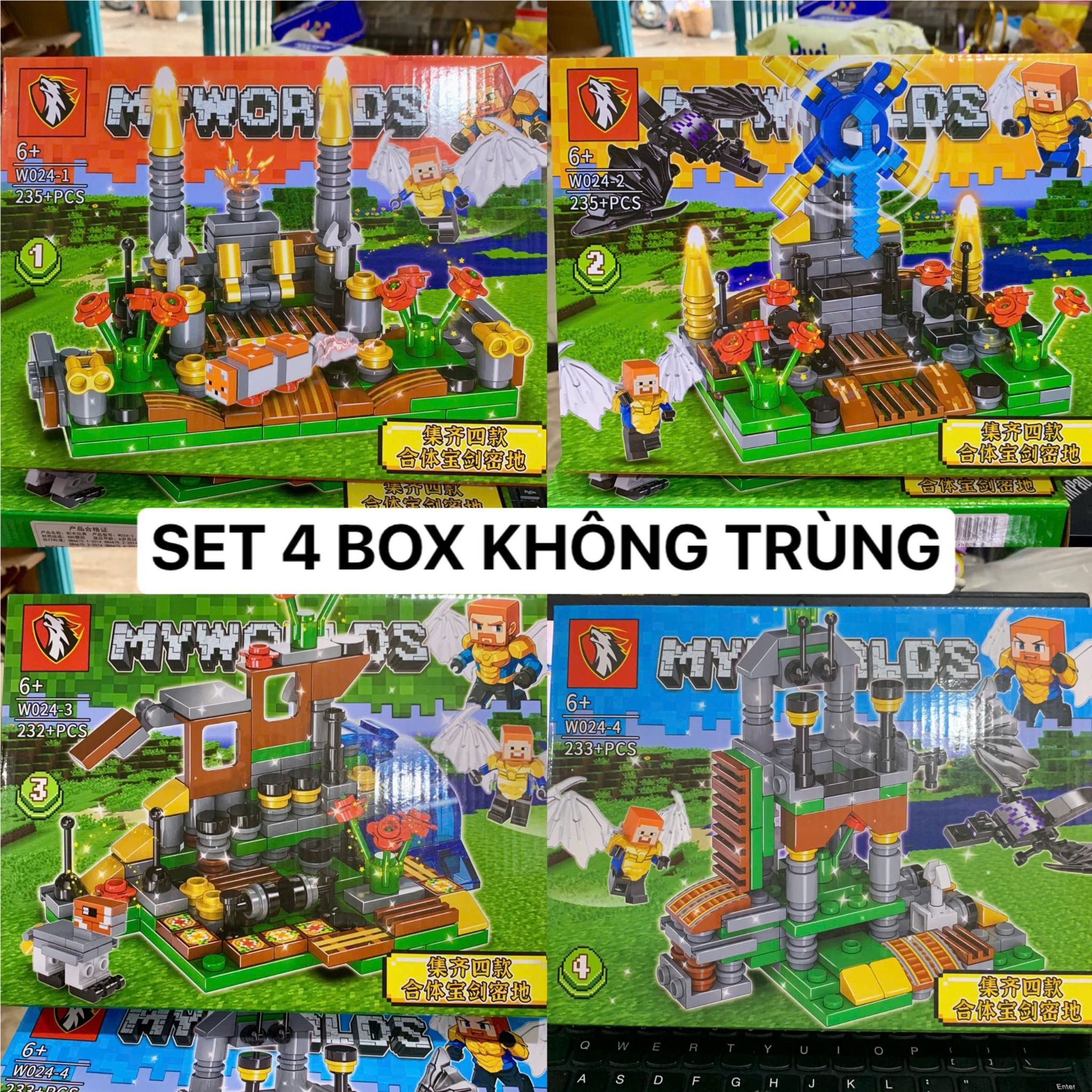  Đồ chơi lắp ráp : Bộ sưu tập nhiều mẫu Minecraft sáng tạo, 3ages, No. 66067, 66068, 66071, 470, D812-20, YZ7238-40 