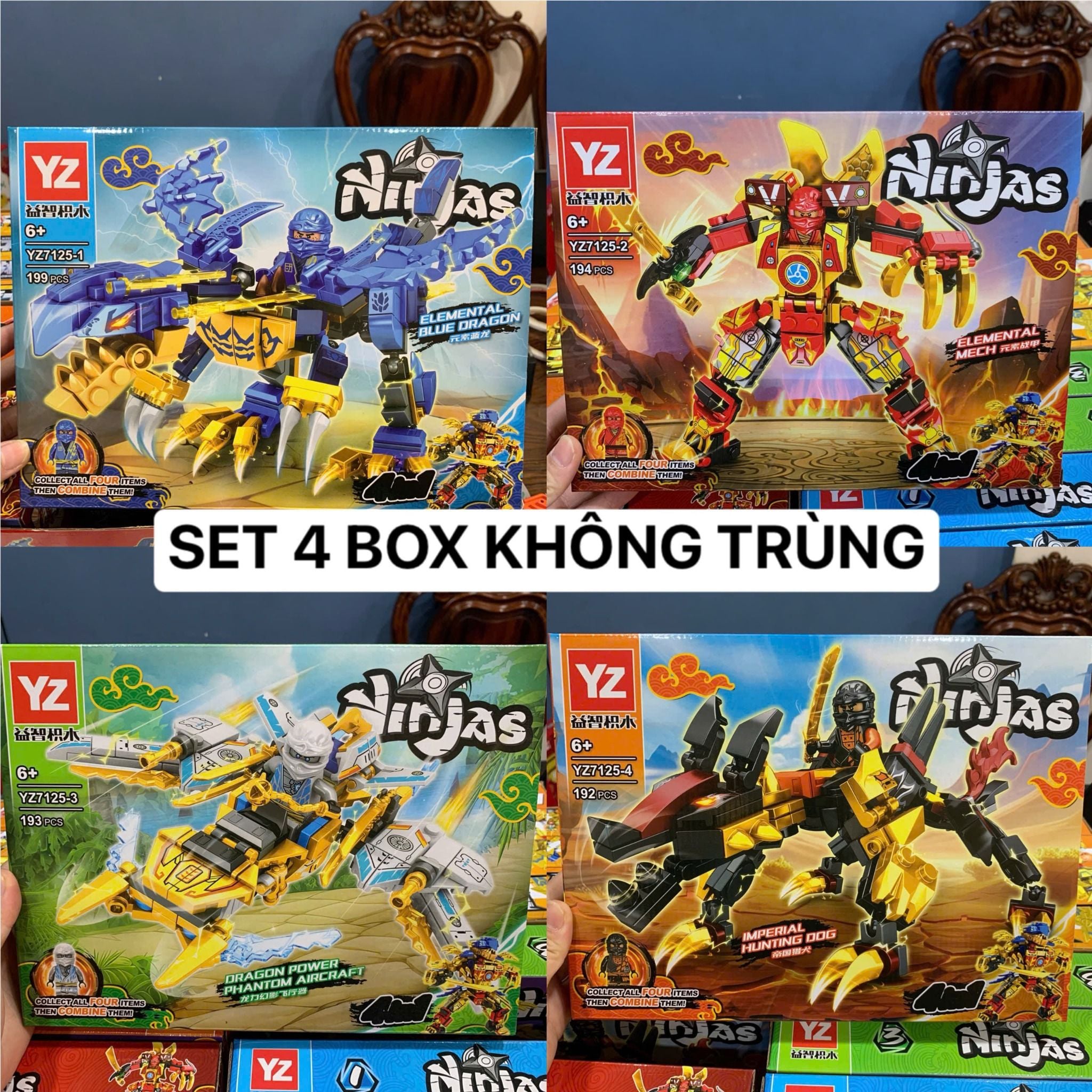  Đồ chơi lắp ráp : Bộ sưu tập mô hình robot biến hình (8b lớn/lốc), 6ages+, No. 9102, 99017, 9098, YZ7125, 99307, 9046 