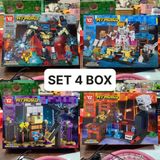  Đồ chơi lắp ráp : Bộ sưu tập nhiều mẫu Minecraft sáng tạo, 3ages, No. 66067, 66068, 66071, 470, D812-20, YZ7238-40 
