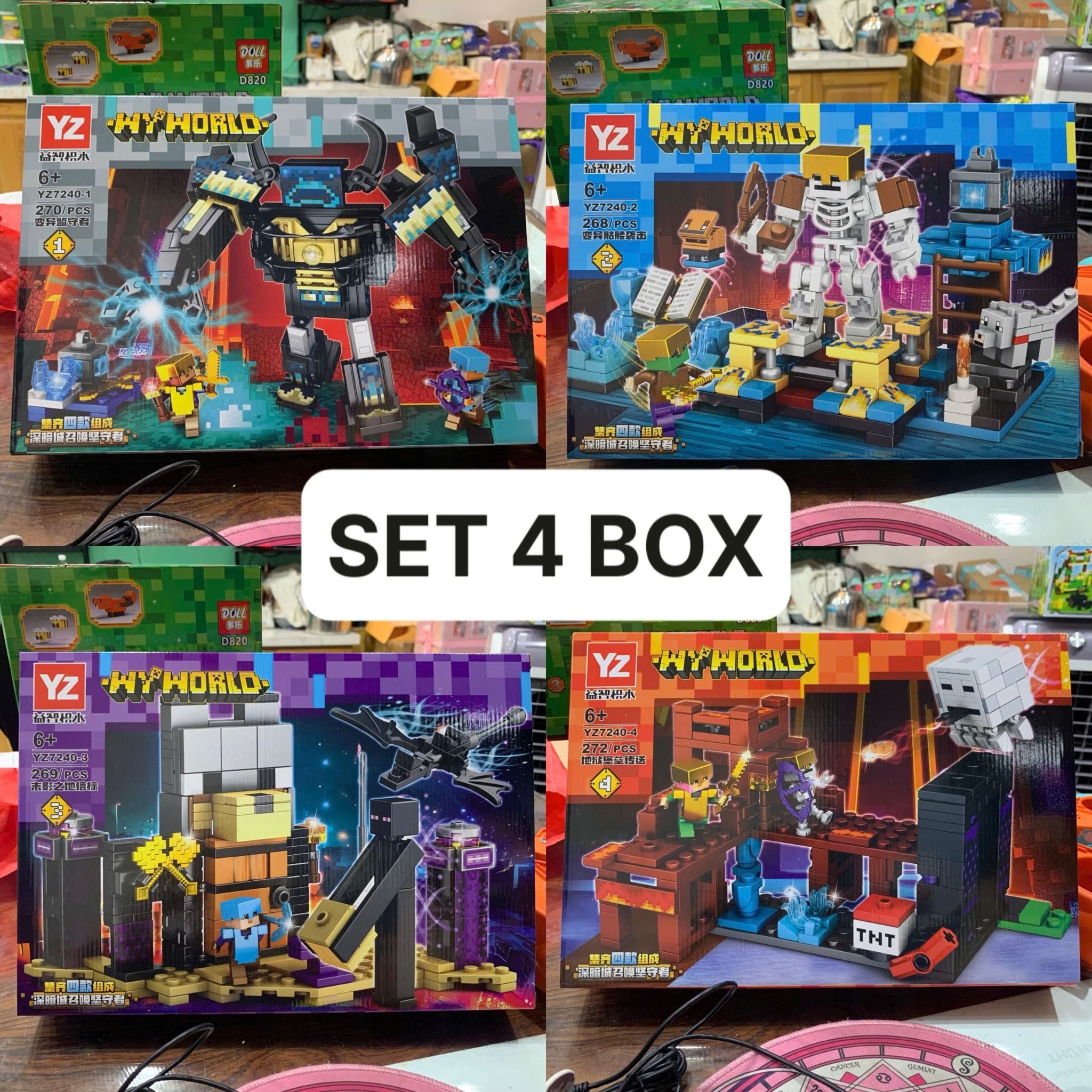  Đồ chơi lắp ráp : Bộ sưu tập nhiều mẫu Minecraft sáng tạo, 3ages, No. 66067, 66068, 66071, 470, D812-20, YZ7238-40 