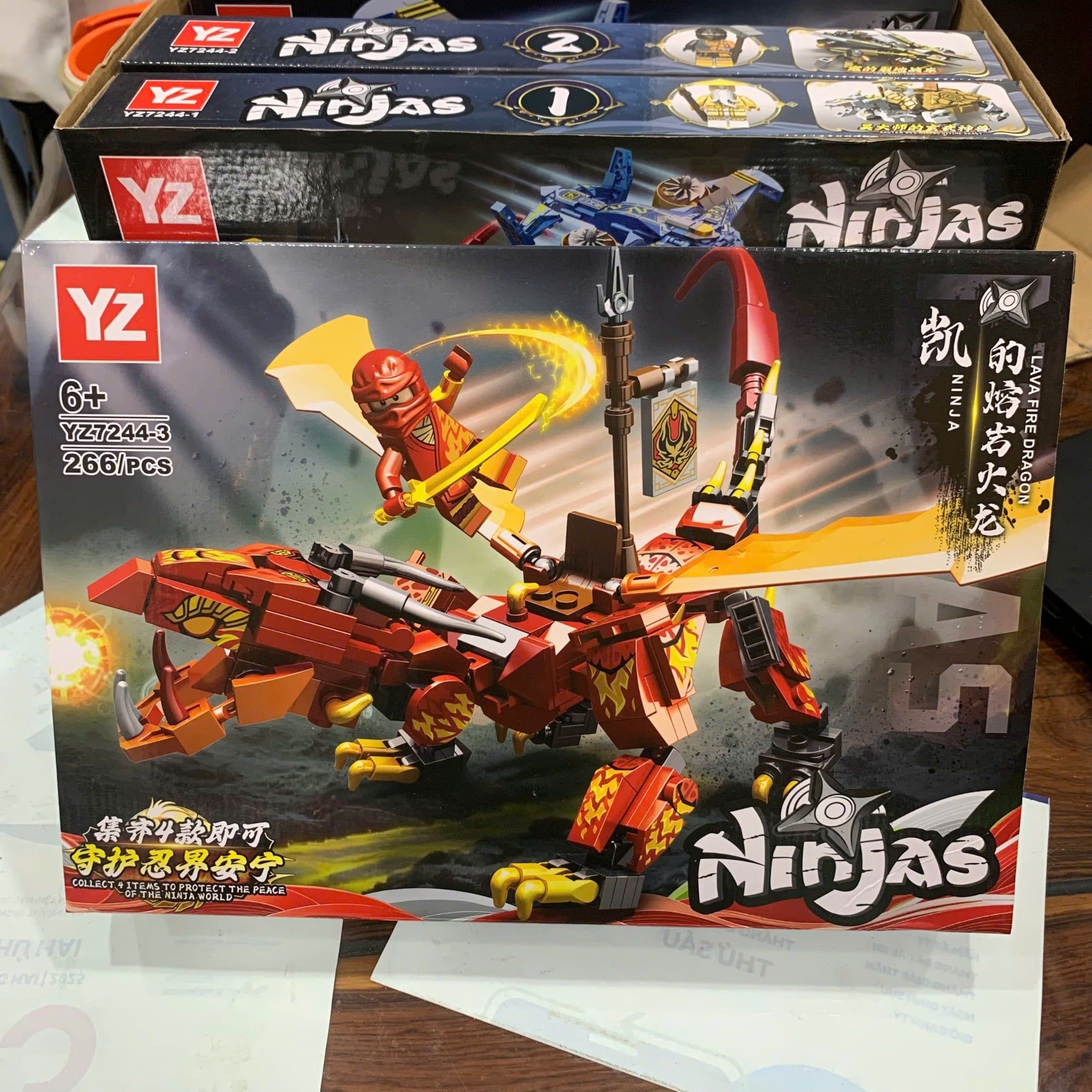  Đồ chơi lắp ráp : Bộ sưu tập mô hình rồng robot nhiều mẫu (4b/lốc) , 5-12ages+, No. 9044, 99898, YZ7124, YZ7241, YZ7244 