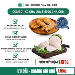 Combo Giò Chả Ngon Cửu Long: Chả Lụa (1KG), Chả Cốm (0.5KG) - Giao Nóng Trong Ngày, Sạch Tiết Kiệm