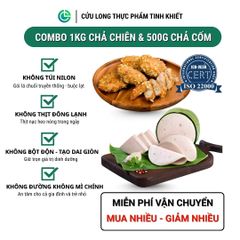Combo Giò Chả Ngon Cửu Long: Chả Lụa (1KG), Chả Cốm (0.5KG) - Giao Nóng Trong Ngày, Sạch Tiết Kiệm