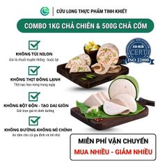Combo Giò Chả Ngon Cửu Long: Chả Lụa (1KG), Chả Bì (0.5KG) - Không Túi Nilong, Sạch An Tâm