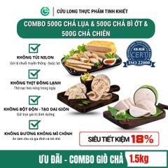 Combo Giò Chả Ngon Cửu Long: Chả Lụa (0.5KG), Chả Bì (0.5KG), Chả Chiên (0.5KG) - Sạch, Giao Nóng