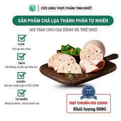 Combo Giò Chả Ngon Cửu Long: Chả Lụa (0.5KG), Chả Bì (0.5KG), Chả Cốm (0.5KG) - Sạch An Tâm, Chuẩn ISO 22000