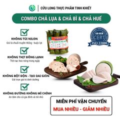 Combo Giò Chả Ngon Cửu Long: Chả Lụa (0.5KG), Chả Bì (0.5KG), Chả Huế (0.5KG) - Không Túi Nilong
