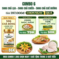 Combo Giò Chả Ngon Cửu Long: Chả Lụa (0.5KG), Chả Nướng (0.5KG), Chả Chiên (0.5KG) - Sạch An Tâm, Tiết Kiệm