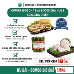 Combo Giò Chả Ngon Cửu Long: Chả Lụa (0.5KG), Chả Chiên (0.5KG), Chả Huế (0.5KG) - Giao Nóng Mỗi Ngày