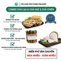 Combo Giò Chả Ngon Cửu Long: Chả Lụa (0.5KG), Chả Chiên (0.5KG), Chả Huế (0.5KG) - Giao Nóng Mỗi Ngày