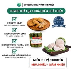 Combo Giò Chả Ngon Cửu Long: Chả Lụa (0.5KG), Chả Cốm (0.5KG), Chả Huế (0.5KG) - Sạch, Tiết Kiệm, An Tâm