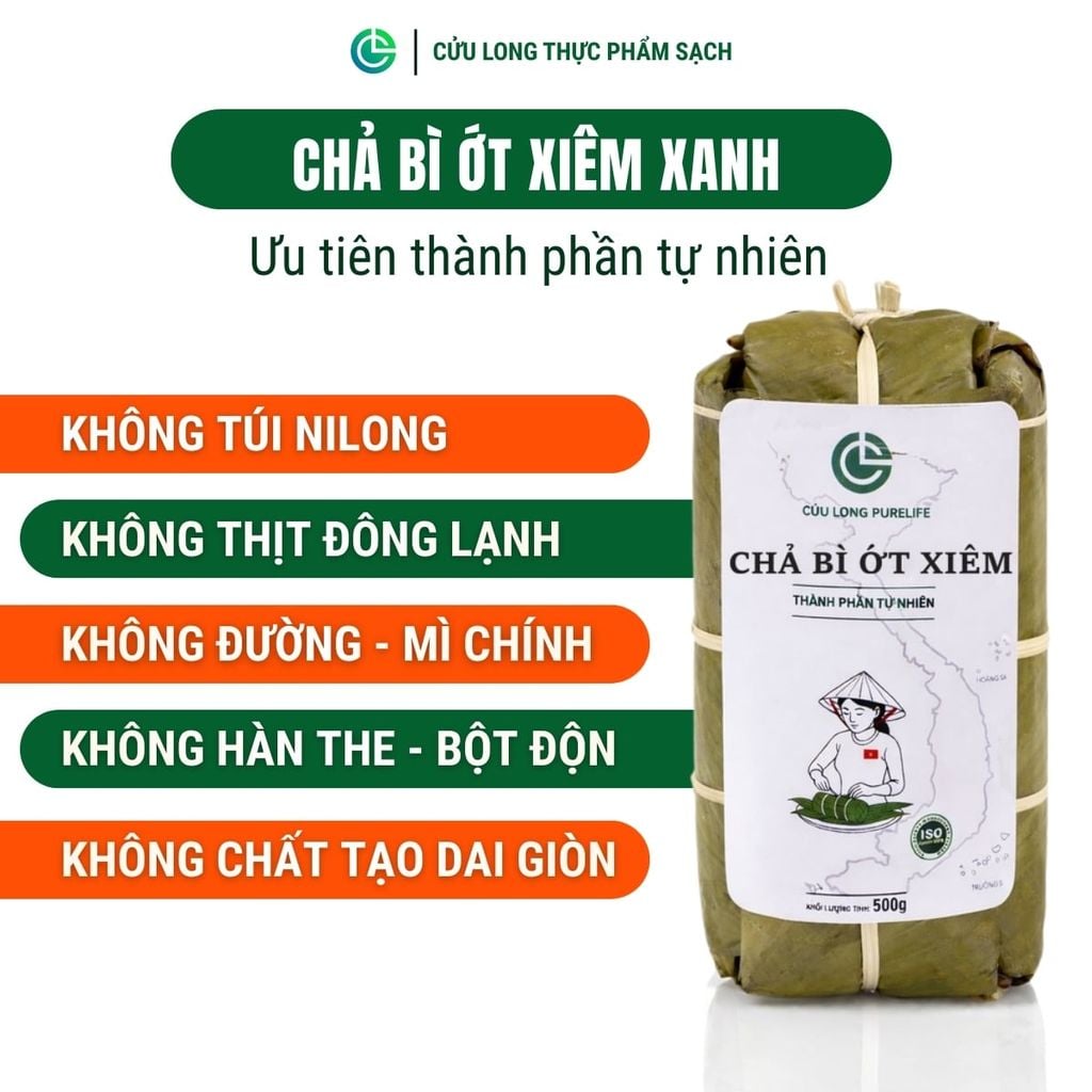 Chả Bì Ớt Xiêm Xanh Cửu Long 500g