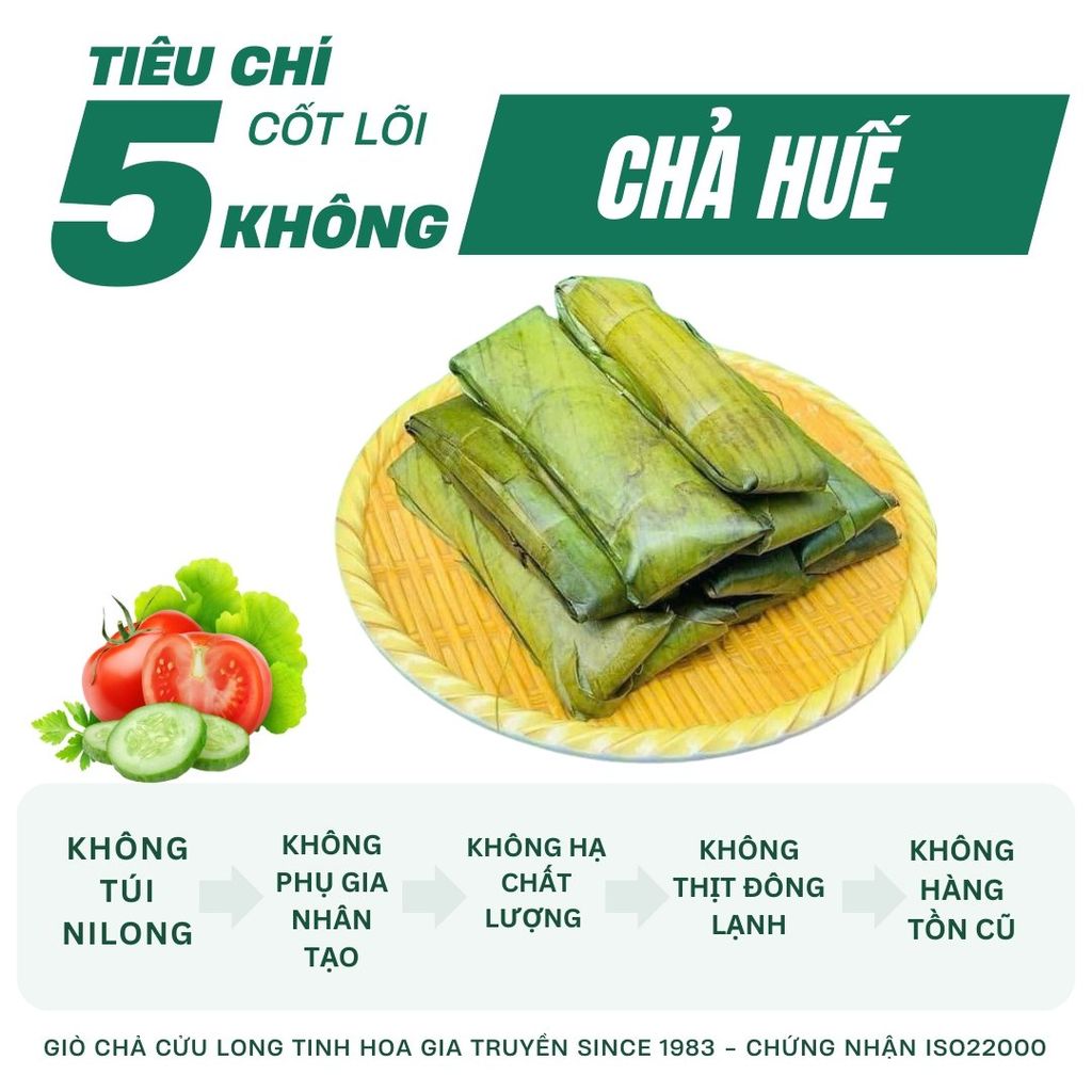 Combo Giò Chả Ngon Cửu Long: Chả Lụa (1KG), Chả Chiên (0.5KG), Chả Huế (0.25KG) - Không Túi Nilon, Giao Nóng Mỗi Ngày