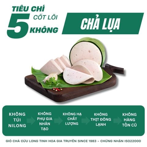 Combo Giò Chả Ngon Cửu Long: Chả Lụa (0.5KG), Chả Bì (0.5KG), Chả Chiên (0.5KG) - Sạch, Giao Nóng