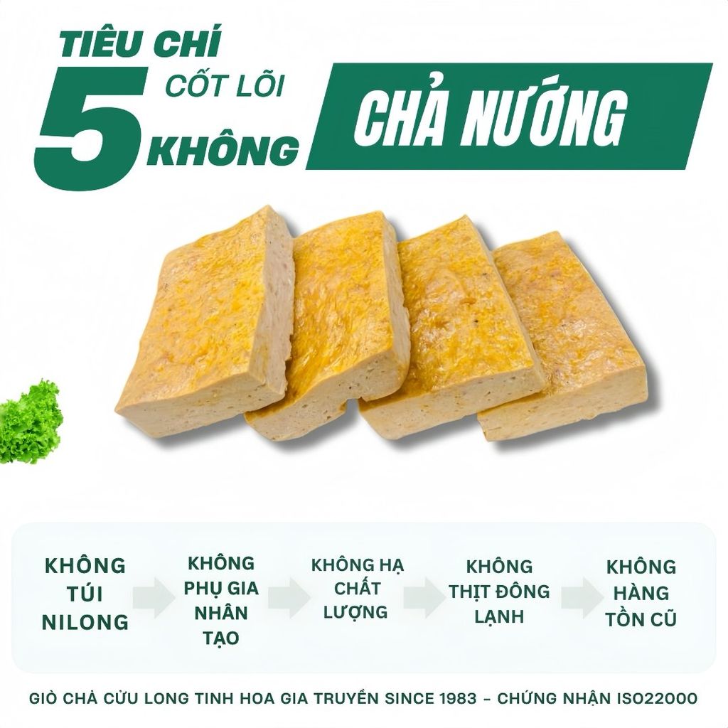 Combo Giò Chả Ngon Cửu Long: Chả Lụa (0.5KG), Chả Cốm (0.5KG), Chả Nướng (0.5KG) - Sạch An Tâm, Giao Nóng