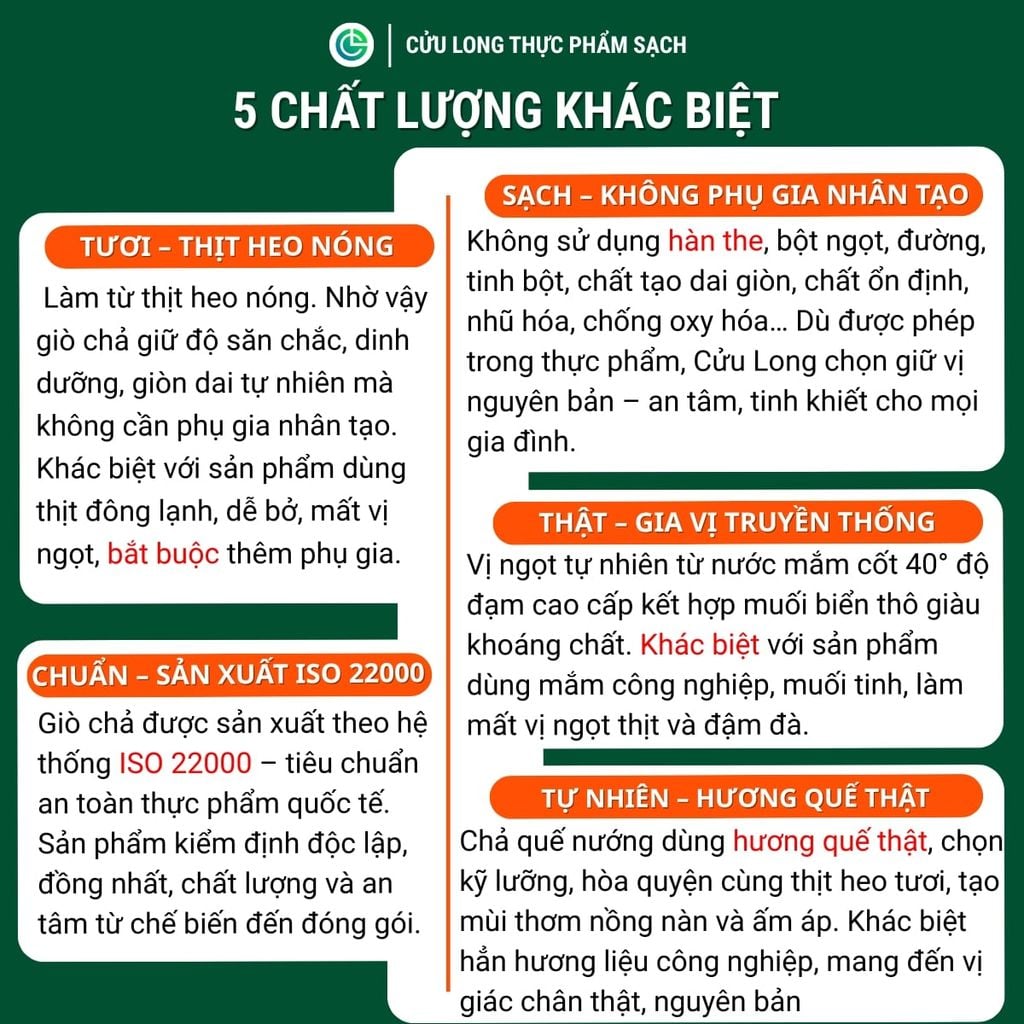Chả Quế Nướng Cửu Long 500g