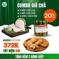 Combo Giò Chả Ngon Cửu Long: Chả Lụa (0.5KG), Chả Huế (0.5KG), Chả Cốm (0.25KG) - Giao Nóng Siêu Tiết Kiệm