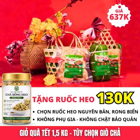 Combo Giỏ Quà 1.5kg Giò Chả Sạch – Biếu Tặng Sạch, Giao Nóng Mỗi Ngày