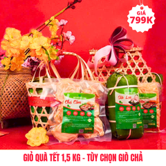 Combo Giỏ Quà 1.5kg Giò Chả Sạch – Biếu Tặng Sạch, Giao Nóng Mỗi Ngày