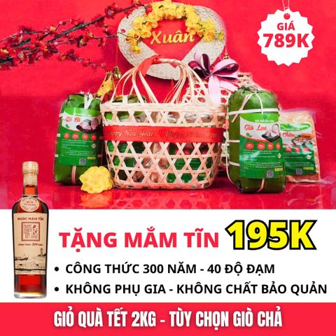 Combo Giỏ Quà 2kg Giò Chả Sạch – Món Quà Sạch, Sang, Chuẩn Vị Truyền Thống