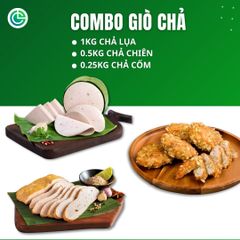Combo Giò Chả Ngon Cửu Long: Chả Lụa (1KG), Chả Chiên (0.5KG), Chả Cốm (0.25KG) - Giao Nóng Mỗi Ngày, Sạch Chuẩn ISO 22000