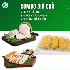Combo Giò Chả Ngon Cửu Long: Chả Lụa (1KG), Chả Nướng (0.5KG), Chả Chiên (0.25KG) - Giao Nóng Mỗi Ngày, Sạch An Tâm