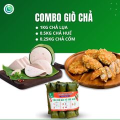 Combo Giò Chả Ngon Cửu Long: Chả Lụa (1KG), Chả Huế (0.5KG), Chả Cốm (0.25KG) - Không Phụ Gia Nhân Tạo, Giao Nóng