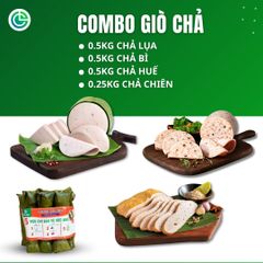 Combo Giò Chả Ngon Cửu Long: Chả Lụa (0.5KG), Chả Bì (0.5KG), Chả Huế (0.5KG), Chả Chiên (0.25KG) - Giao Nóng Mỗi Ngày