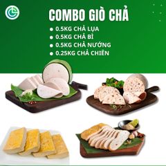 Combo Giò Chả Ngon Cửu Long: Chả Lụa (0.5KG), Chả Bì (0.5KG), Chả Nướng (0.5KG), Chả Chiên (0.25KG) - Sạch An Tâm, Giao Nóng