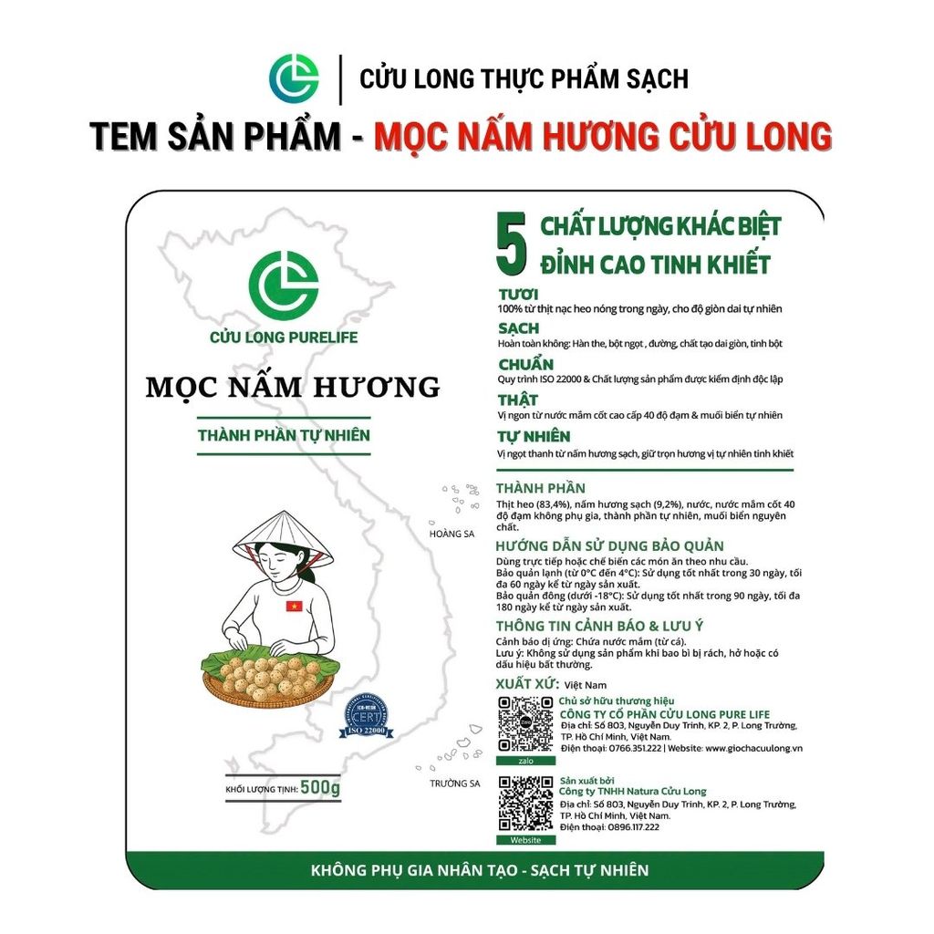 Mọc Nấm Hương Cửu Long 500g