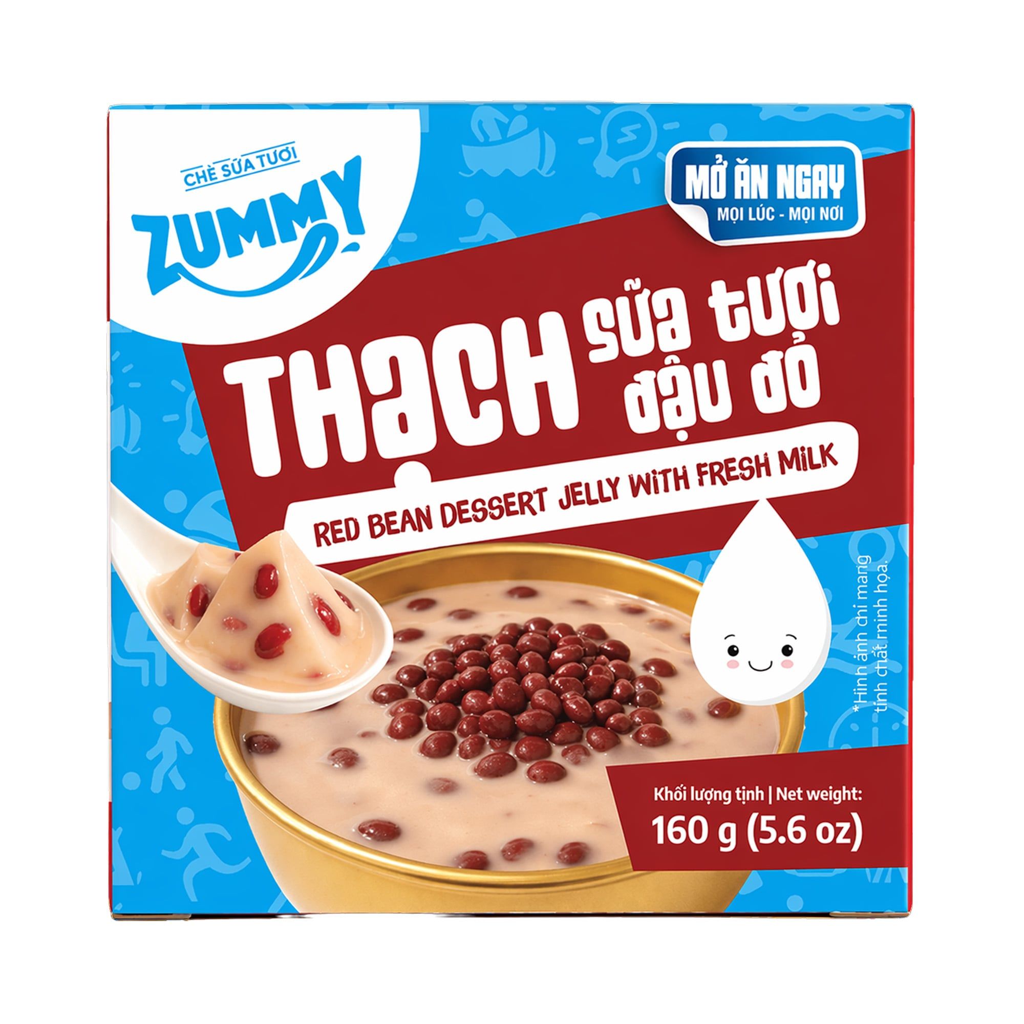  Thạch sữa tươi đậu đỏ 160g 