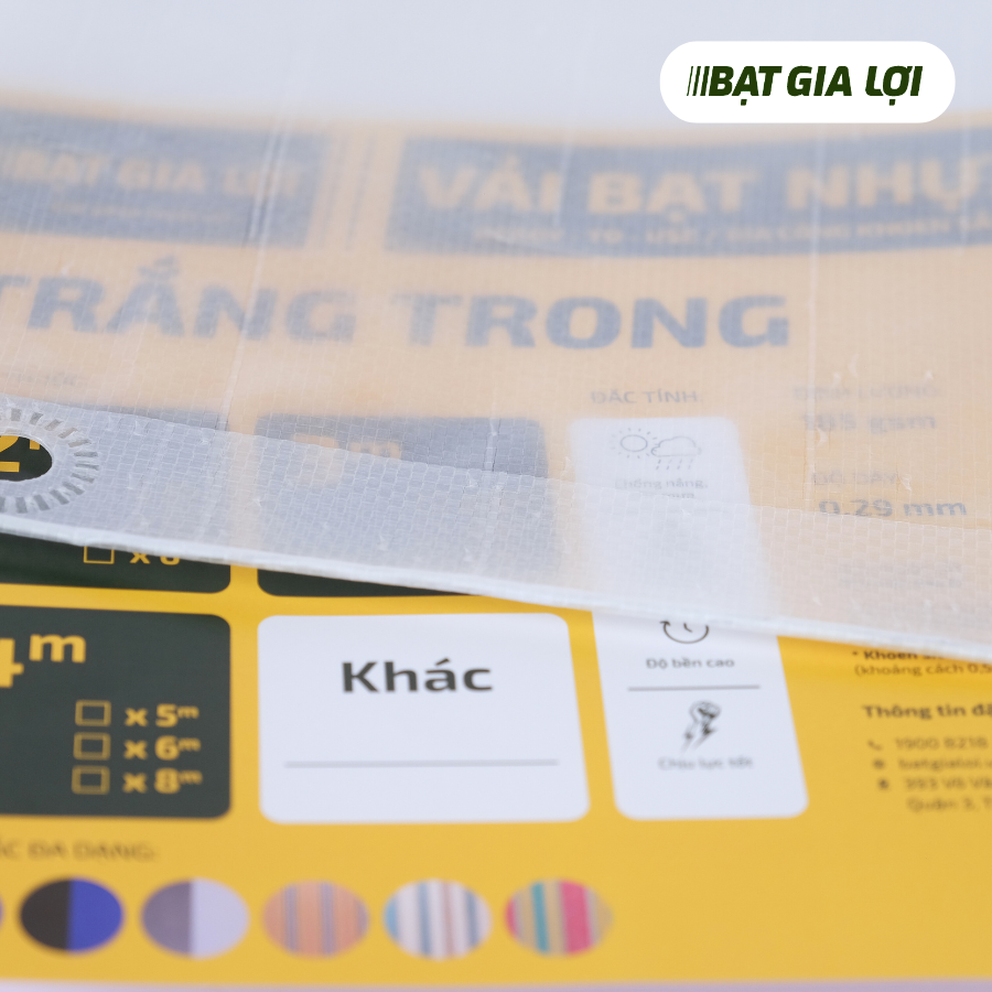  [Bạt Che] Bạt Che Nắng, Bạt Che Mưa PE Trắng Trong 185gr/m2 