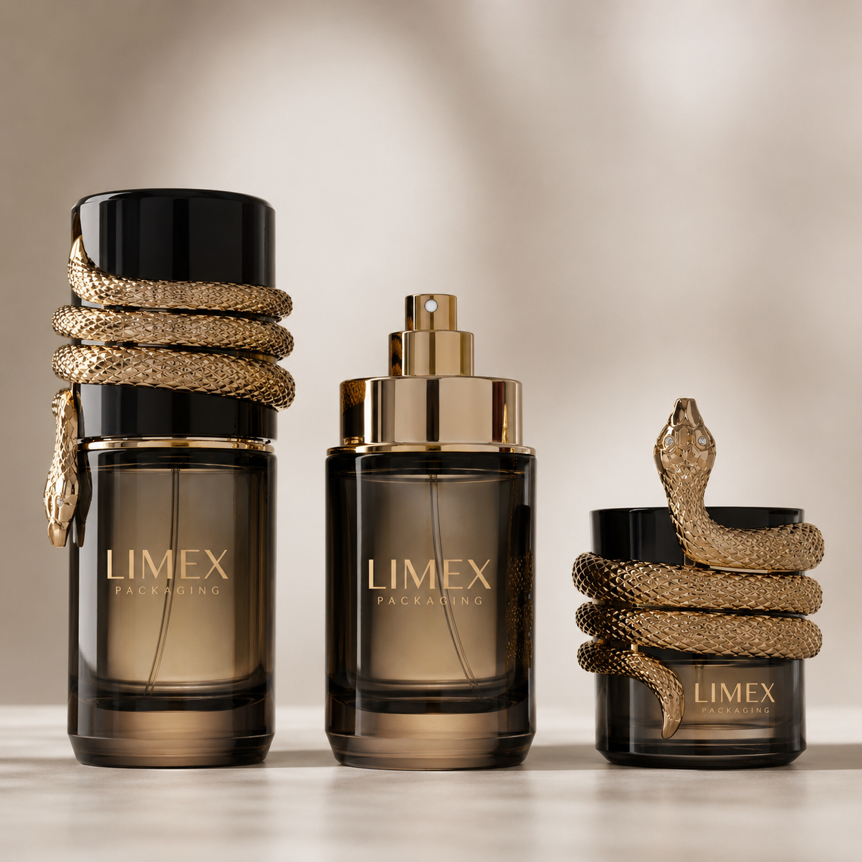  Chai nước hoa 100ml nắp hình rắn sang trọng | Limex Packaging 