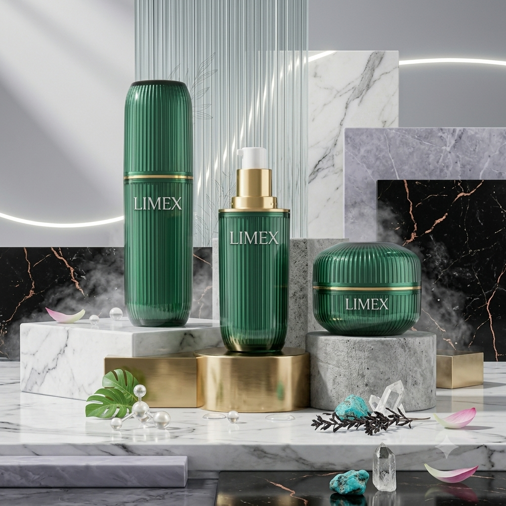  Bộ Chai Lọ Hũ Thủy Tinh Xanh Lục Bảo Sọc Nổi Cao Cấp – Limex 