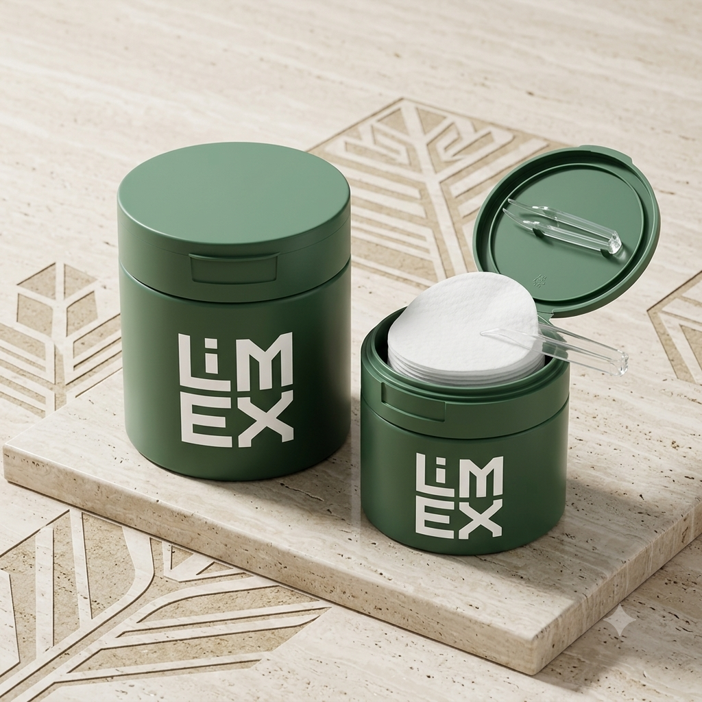  Hũ Đựng Toner Pad Bông Tẩy Trang Kèm Nhíp Xanh Nhám – Bao Bì Limex 