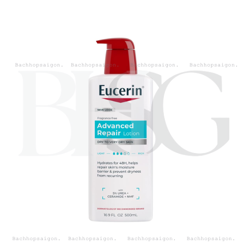 Kem dưỡng body dưỡng ẩm cho da khô, nứt, vẩy Nến Eucerin Advanced Repair Body Lotion 48h 500ml
