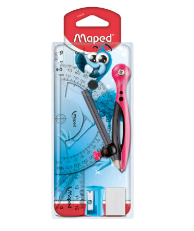 MAPED - Hộp Compa Pulse - set 8 (Compa, chuốt chì, gôm, chì đen, bộ 4 thước)