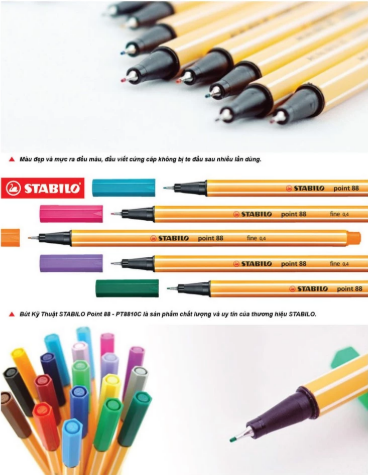 Bộ bút lông kim Stabilo 10 màu PT8810C Point 88